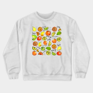 Citrus fruit lime orange lemon sketches food illustration Crewneck Sweatshirt